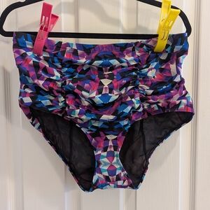 Torrid sz 1 EUC Colorful Geometric High-Waisted Bikini Bottoms